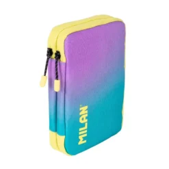 Estuche 2 pisos Sunset turquesa 19,8x14,3x4cm con contenido