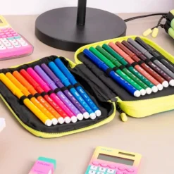 Estuche 2 pisos Sunset turquesa 19,8x14,3x4cm con contenido