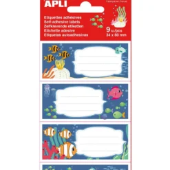 Etiquetas modelo fondos marinos 9 unidades Apli