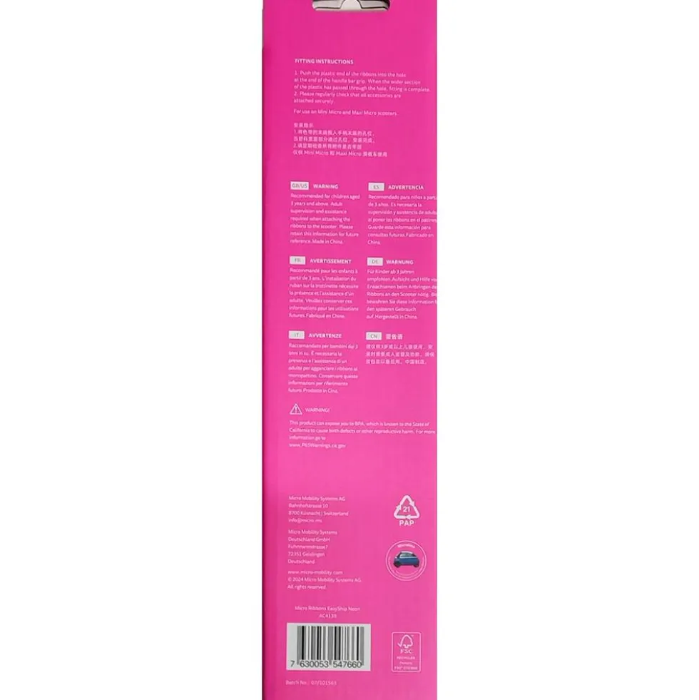 Flecos neón para manillar patinete Micro