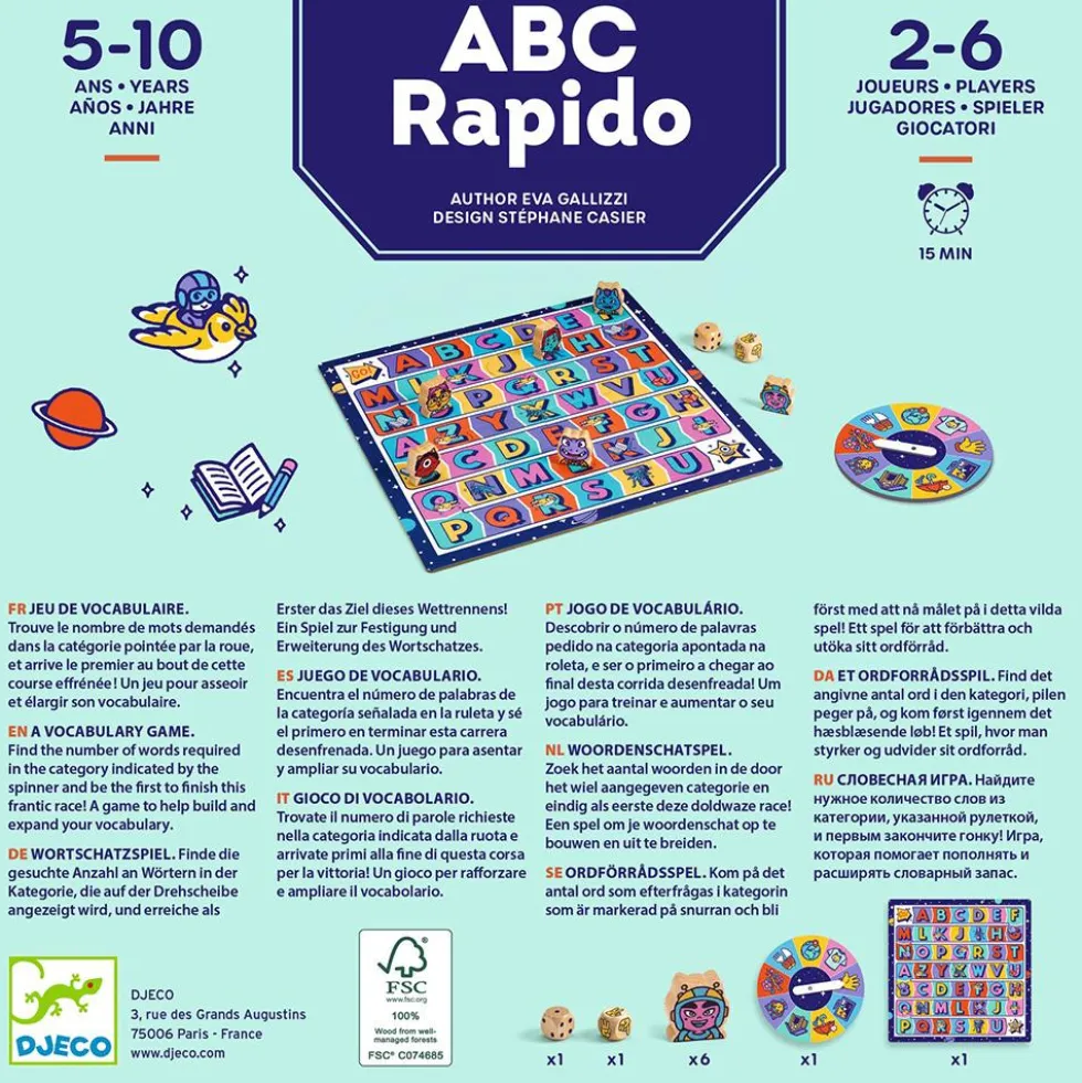 Juego de vocabulario ABC Rápido Cool School