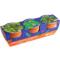 Kit de cultivo plantas mágicas set 3 macetas.