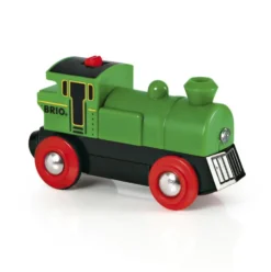 Locomotora verde bidireccional con luz a pilas