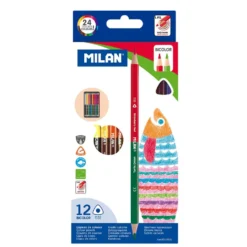 Lápiz bicolor triangular 12 unidades Milan
