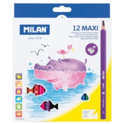Lápiz color triangular Maxi 12 colores Milan