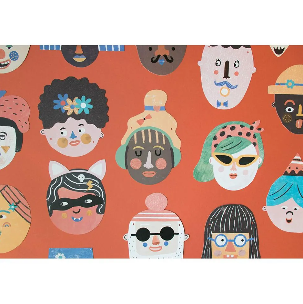 Make new friends crea guirnaldas de caras con pegatinas