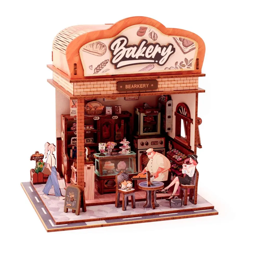 Maqueta madera 3D Bakehouse con luz