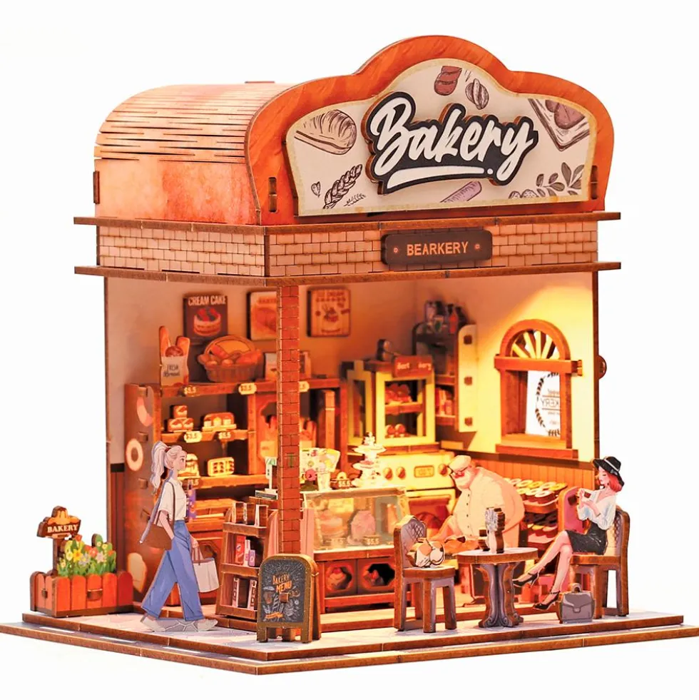 Maqueta madera 3D Bakehouse con luz