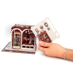 Maqueta madera 3D Book Store con luz