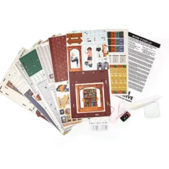 Maqueta madera 3D Book Store con luz