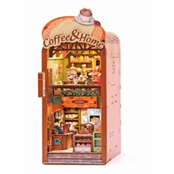 Maqueta soporte de libros 3D Cosy Coffee con luz