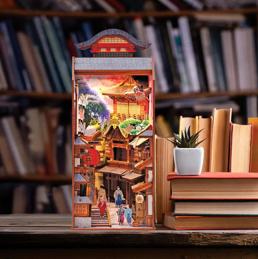 Maqueta soporte de libros 3D Sakura con luz