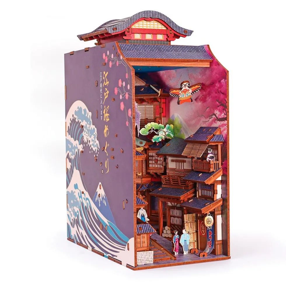 Maqueta soporte de libros 3D Sakura con luz