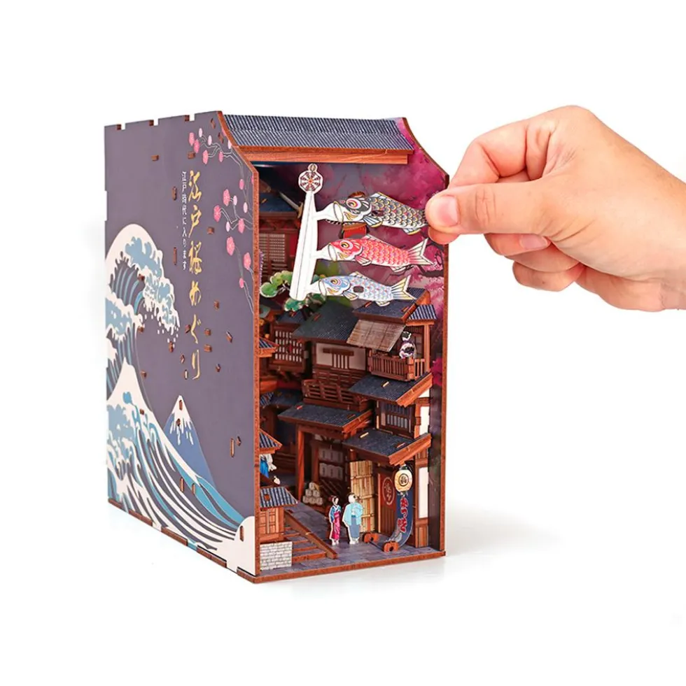 Maqueta soporte de libros 3D Sakura con luz
