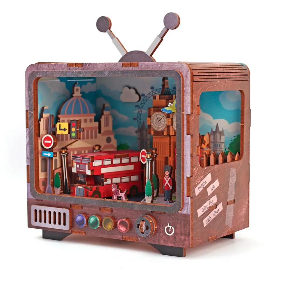 Maqueta TV 3D miniatura Londres con luz