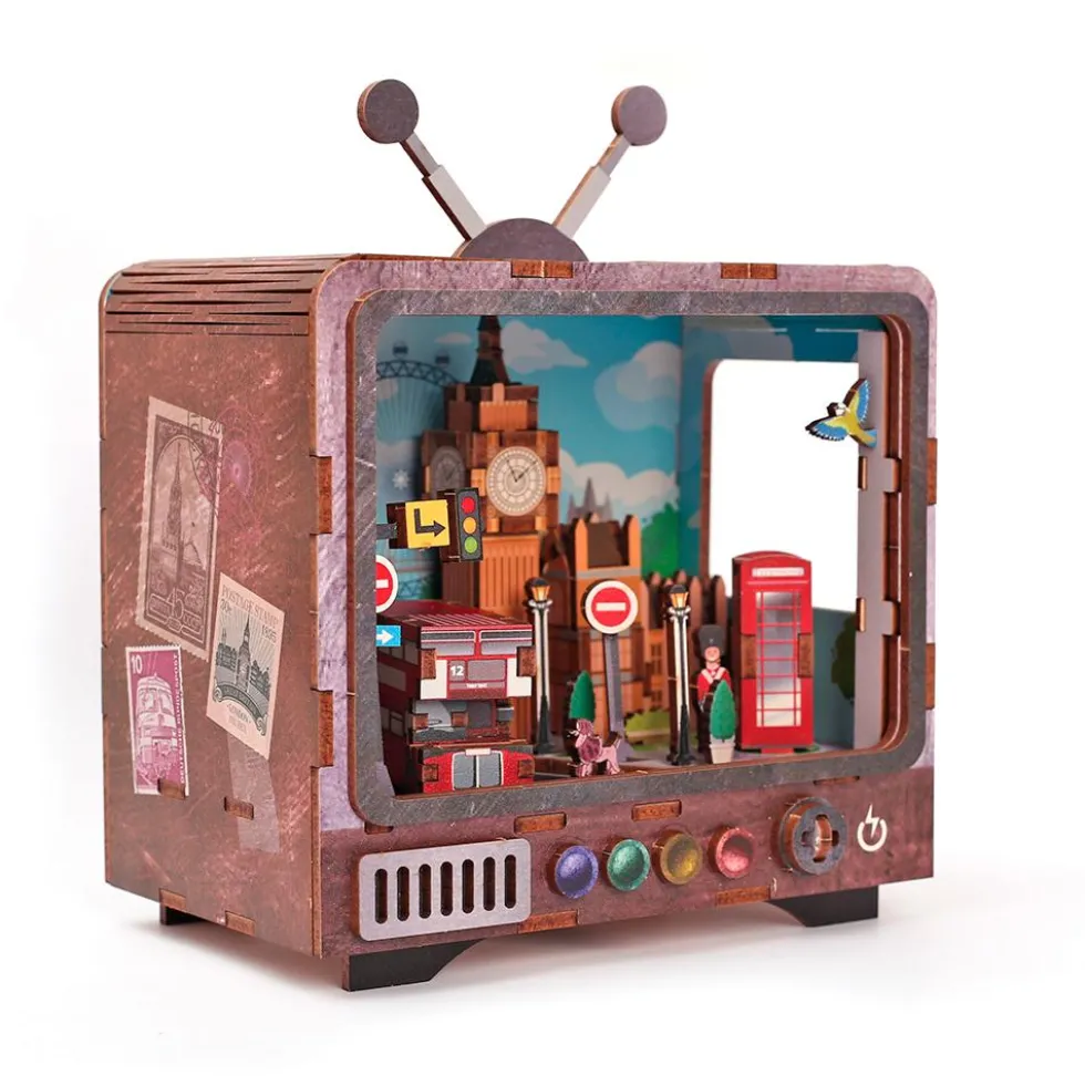 Maqueta TV 3D miniatura Londres con luz
