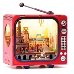 Maqueta TV 3D miniatura París con luz