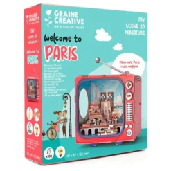 Maqueta TV 3D miniatura París con luz