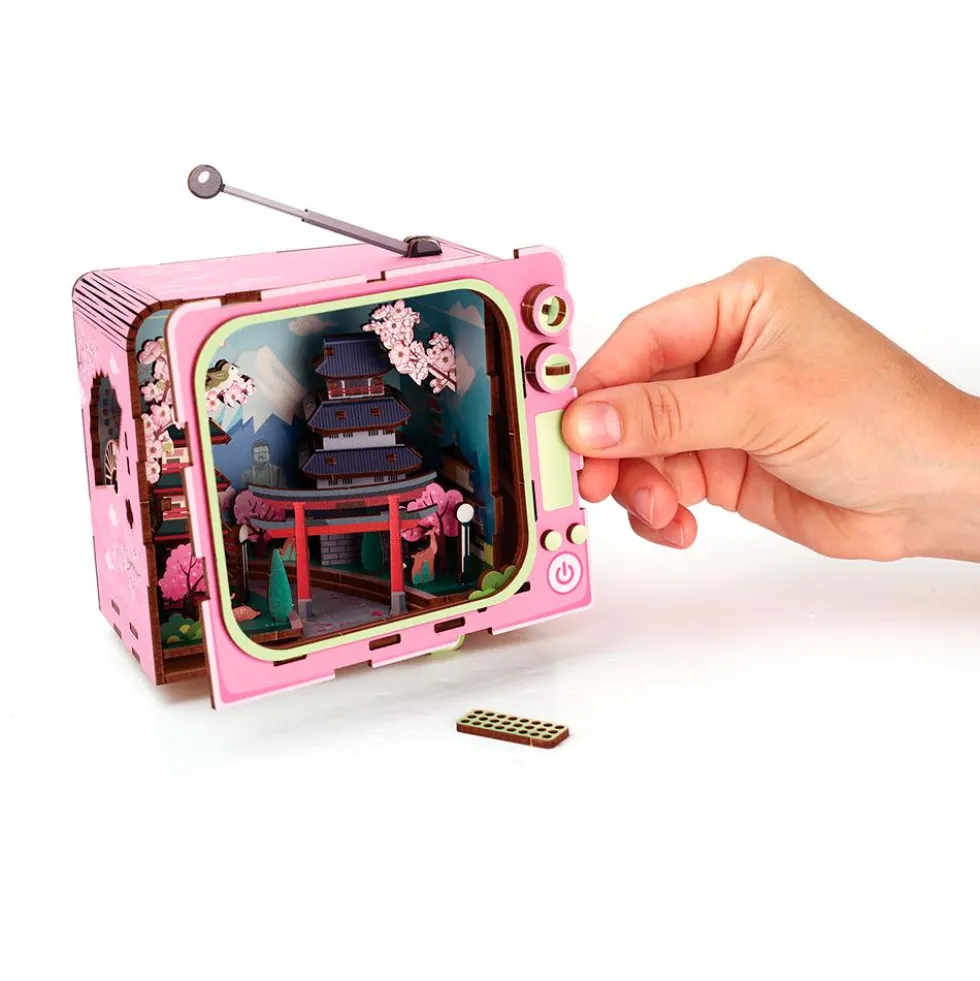 Maqueta TV 3D miniatura Tokio con luz