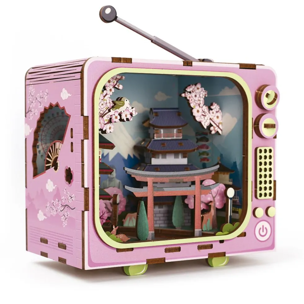 Maqueta TV 3D miniatura Tokio con luz