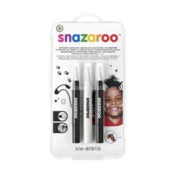 Maquillaje en rotulador blanco y negro 3 unidades Snazaroo