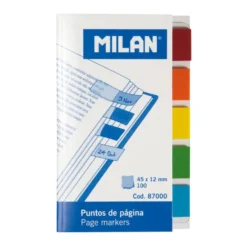 Marcapáginas adhesivos transparentes con punta de color 100 unidades Milan