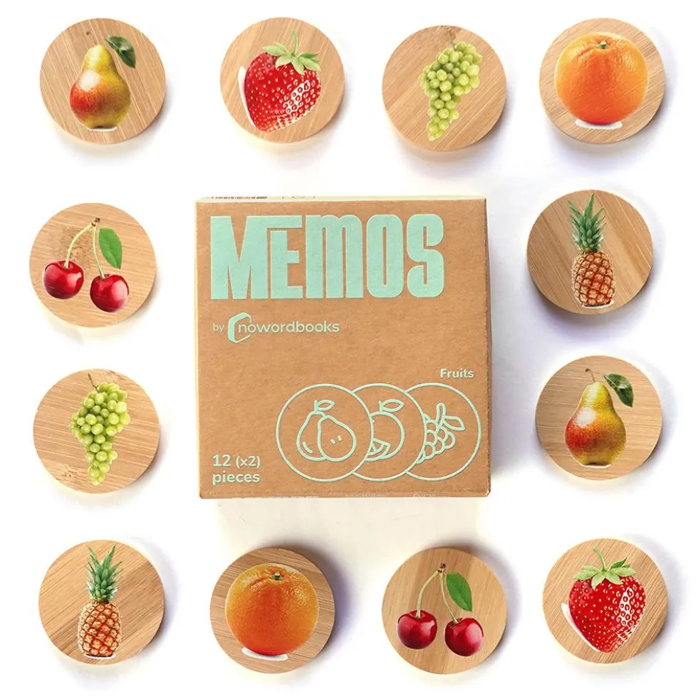 Memory bambú frutas