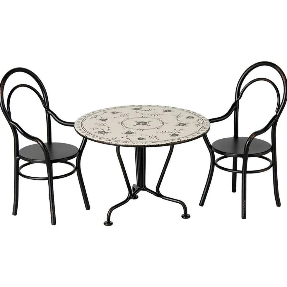 Mesa de comedor con 2 sillas para ratones Maileg