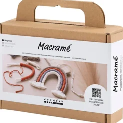 Mini kit DIY crea arcoíris de macramé.