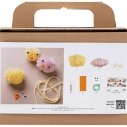 Mini kit DIY pom-pom crea pollitos con pompones