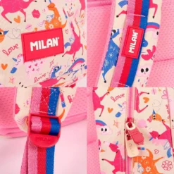 Mochila Flowicorn 4 cremalleras unicornios 48x34x16cm