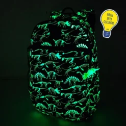 Mochila triple Oslo Fossil brilla en la oscuridad reciclada 28x16,5x41cm