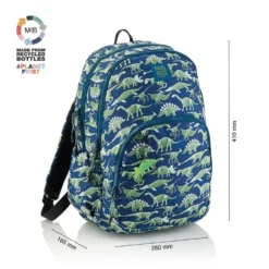 Mochila triple Oslo Fossil brilla en la oscuridad reciclada 28x16,5x41cm