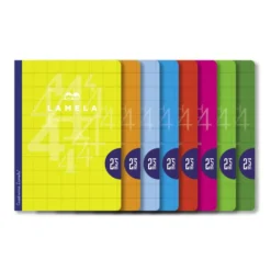 Pack de 5 cuadernos folio cuadrovía 2,5mm. 50 hojas tapa cartoncillo plastificado colores surtidos