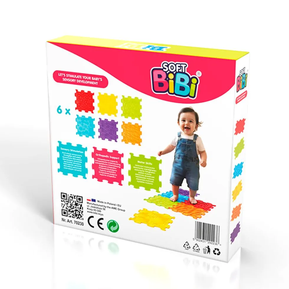 Paneles sensoriales para suelo Sensory Mats 6 piezas Bibi Soft