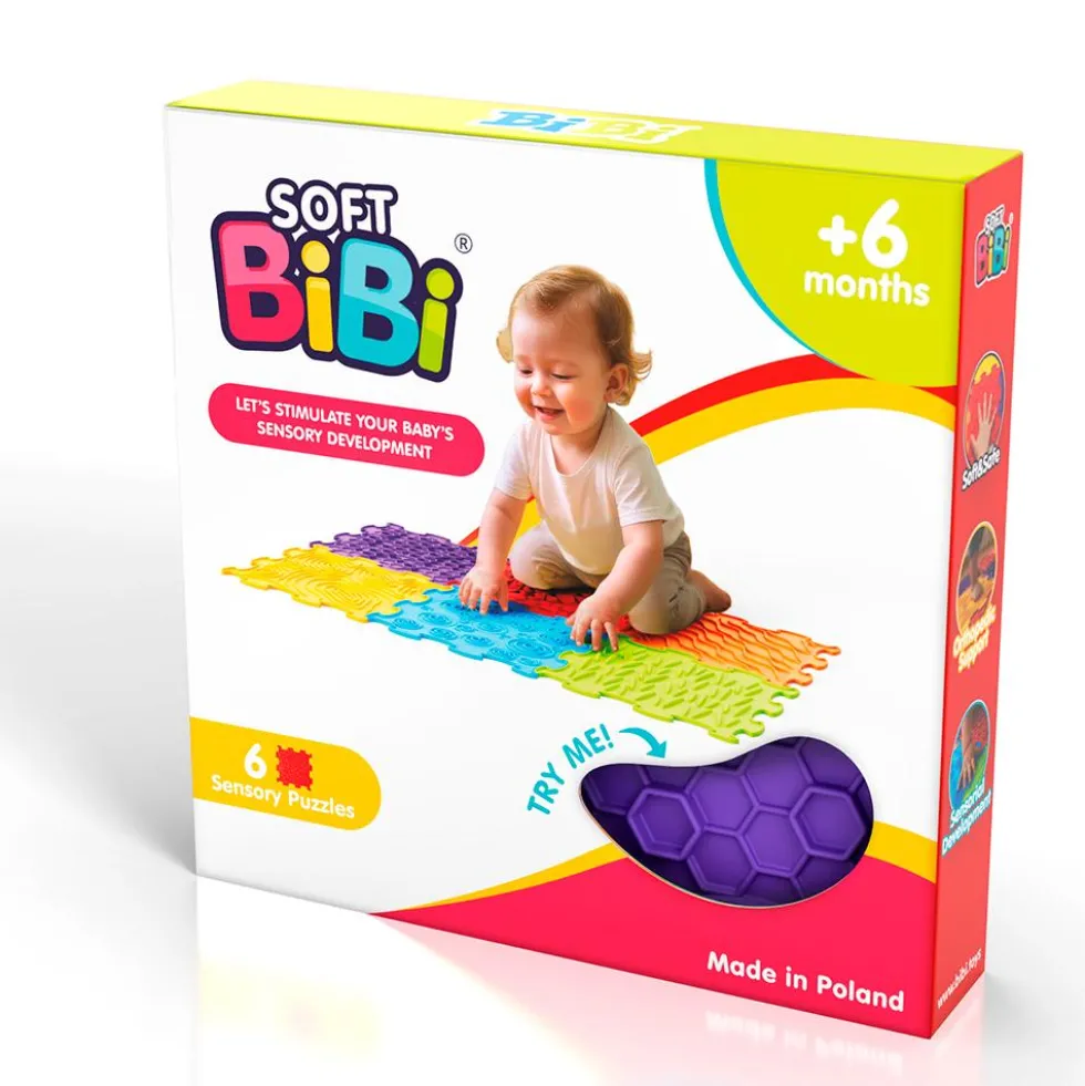 Paneles sensoriales para suelo Sensory Mats 6 piezas Bibi Soft