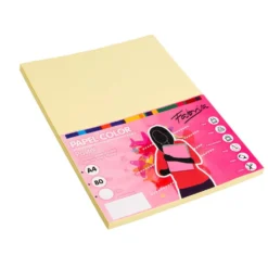 Papel A4 amarillo claro 100 hojas 80gr.