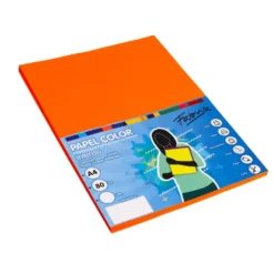 Papel A4 naranja 100 hojas 80gr.