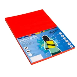 Papel A4 rojo 100 hojas 80gr.
