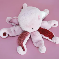 Peluche pulpo rosa 30x40cm con texturas Histoire d´Ours