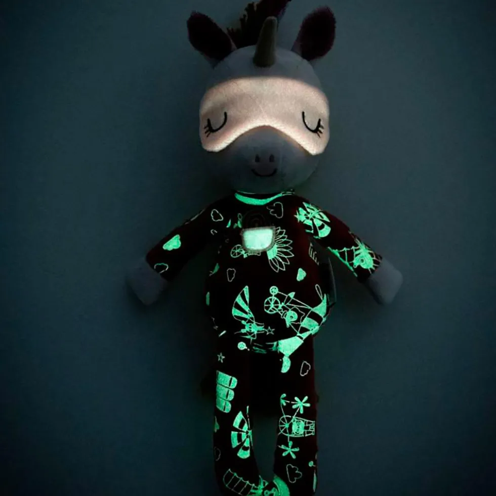 Peluche unicornio Lena brilla en la oscuridad