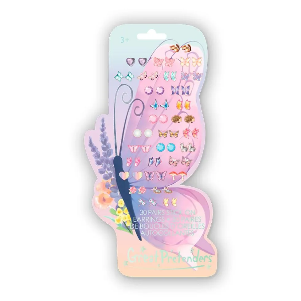 Pendientes adhesivos mariposas 30 pares