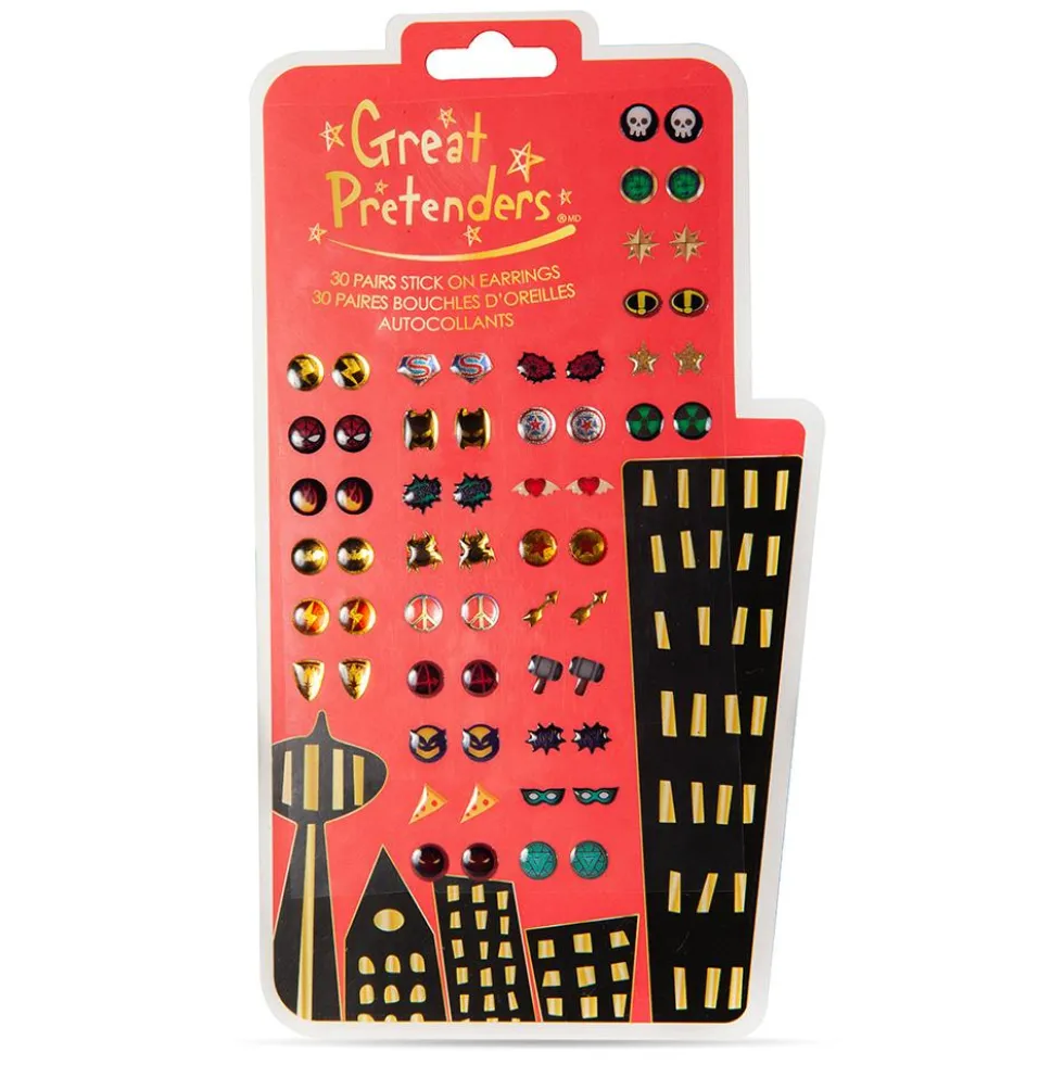 Pendientes adhesivos superhéroes - 30 pares