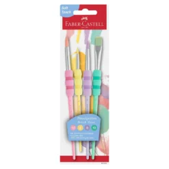 Pincel suave 4 unidades colores pastel