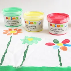 Pintura de dedos 6 colores textil 100gr. Primo