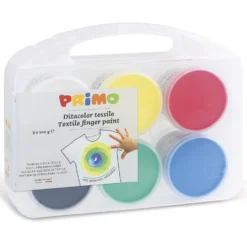 Pintura de dedos 6 colores textil 100gr. Primo