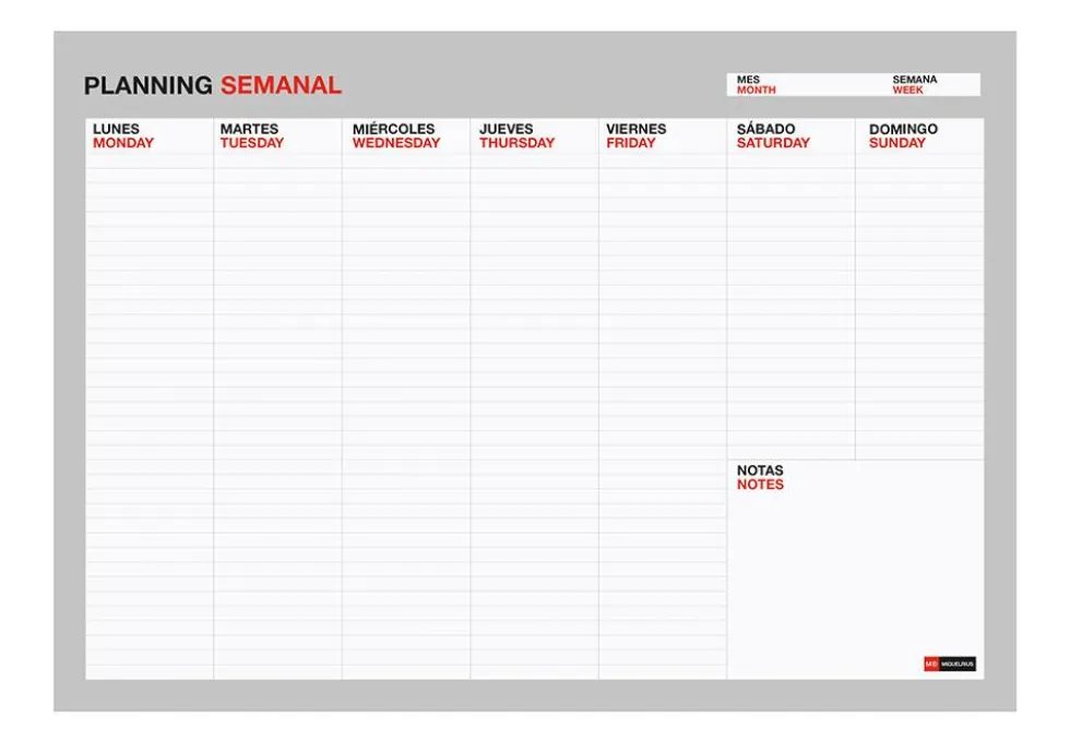 Planning sobremesa A4 Basic 56 hojas