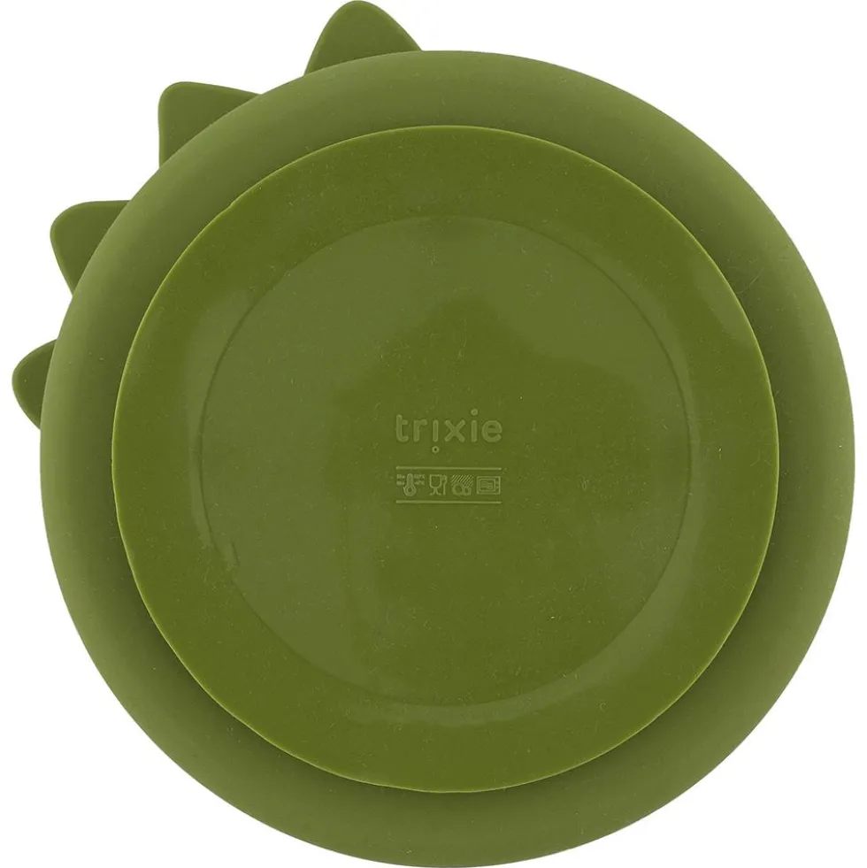 Plato 3 compartimentos silicona dinosaurio