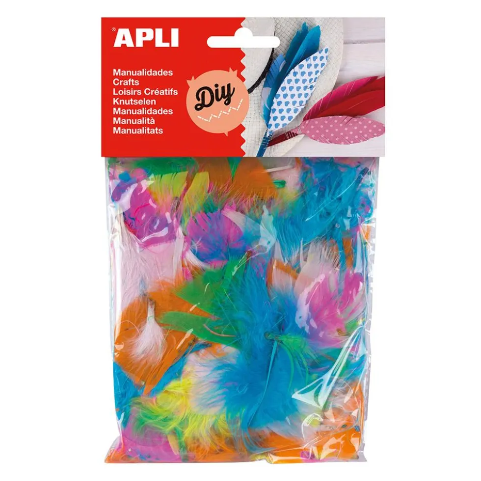 Plumas pequeñas de colores 24 unidades
