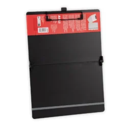 Portafolio A4 plegable con clip negro